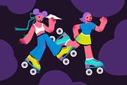 HAND DRAWN RETRO STICKERS + PATTERN, a Decorative Illustration by UnaAnya (Thumbnail 4 of 5)