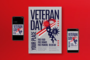 Red Maximalist Veteran Day Flyer Set, a Flyer Template by graphicook (Thumbnail 1 of 3)