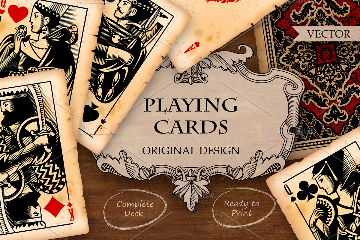 Original Vintage Playing cards, an Object Illustration by Retro Graphic Box (Photo 2 of 5)
