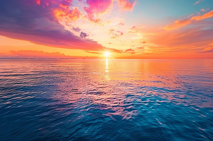 A breathtaking sunset unfolds over t, a Photo by Tanuart