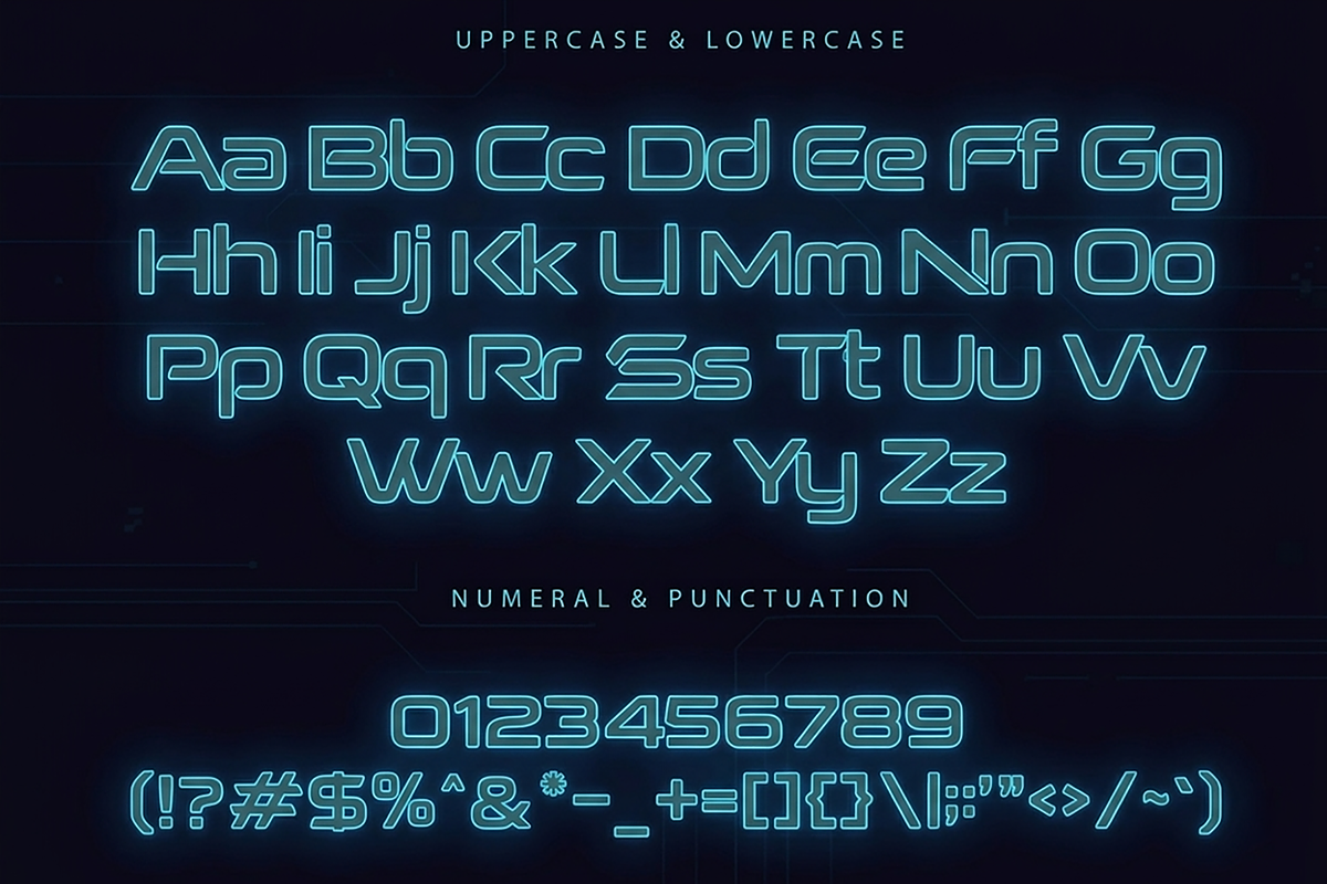 Nova Static - Modern Y2K Techno Font, a Handwritten Font by overlaytemplates (Photo 4 of 5)