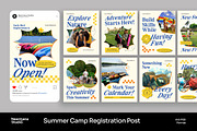 Retro Summer Camp Instagram Post, a Social Media Template by Neermana (Thumbnail 1 of 4)