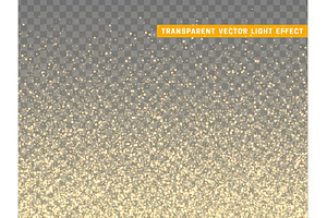 Golden Glowing Lights Magic Effects. Only For Use In Adobe Illustrator, Eps10