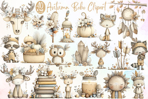 Autumn Boho Clipart, an Illustration by Sublimation Artist
