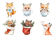 Christmas Fox Clipart, an Illustration by Design Market (Thumbnail 4 of 4)