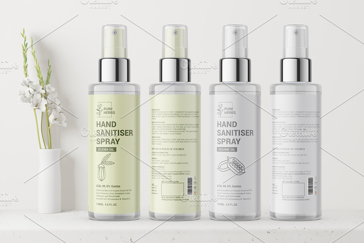 Hand Sanitiser Spray Label, an Object Graphic by Dev.Rawat21 (Photo 1 of 5)