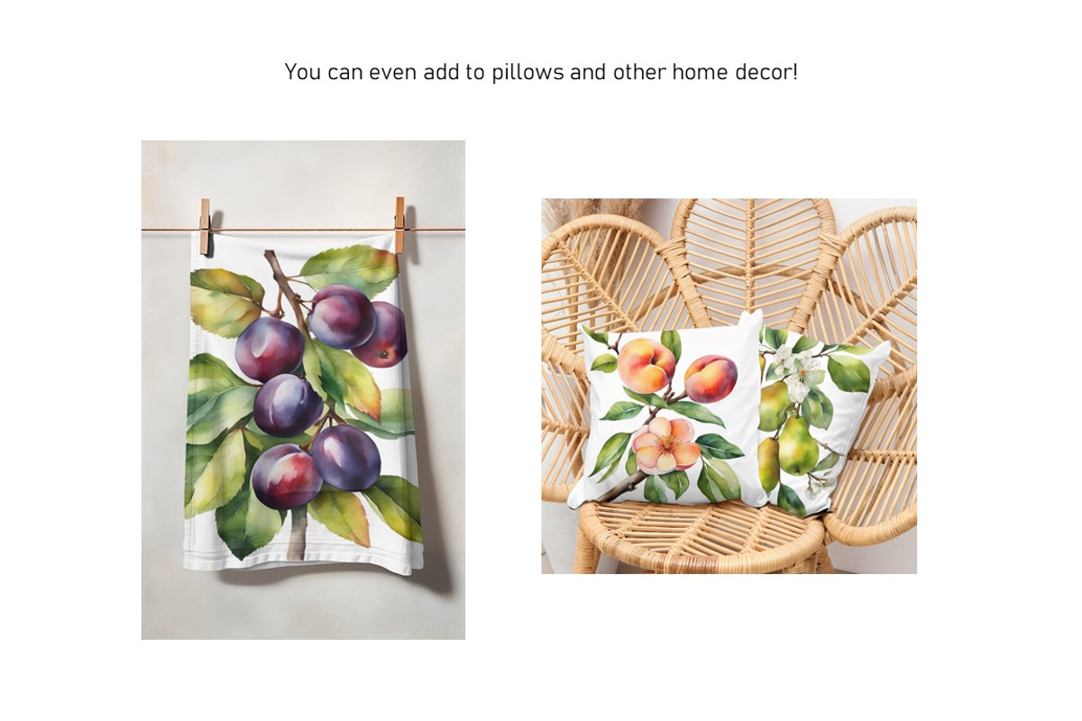 Watercolor Fruit Tree Branches Set 1, an Object Graphic by Kat's Artful Creations (Photo 7 of 9)