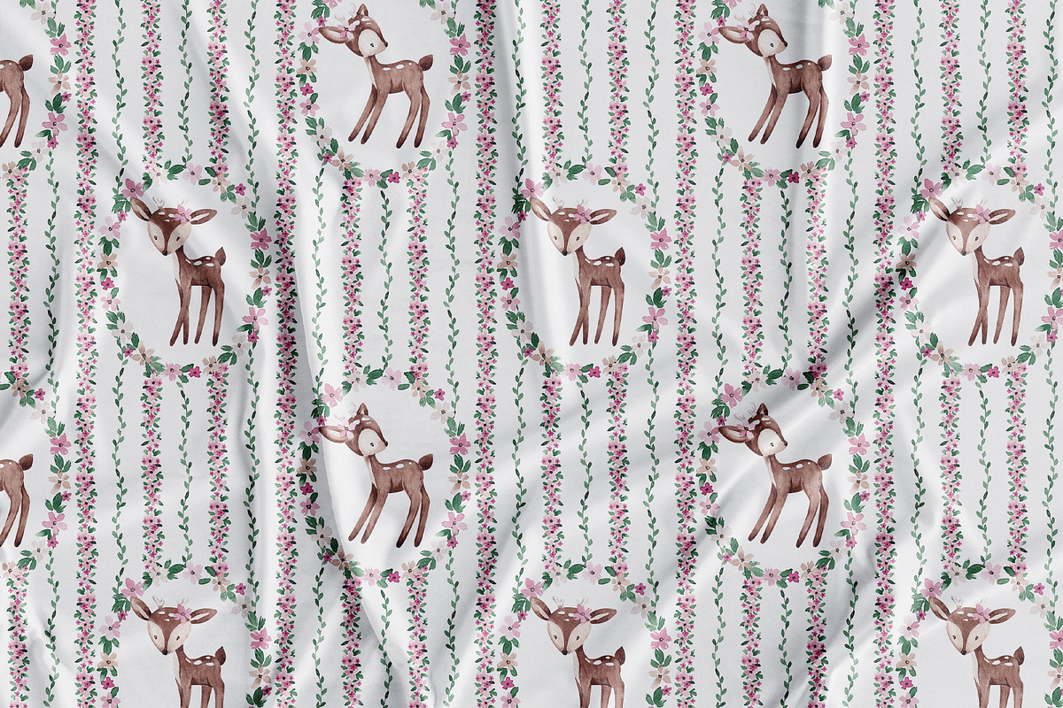 Cute Deers Card and Pattern, a Pattern Graphic by SirenaArt (Photo 9 of 13)