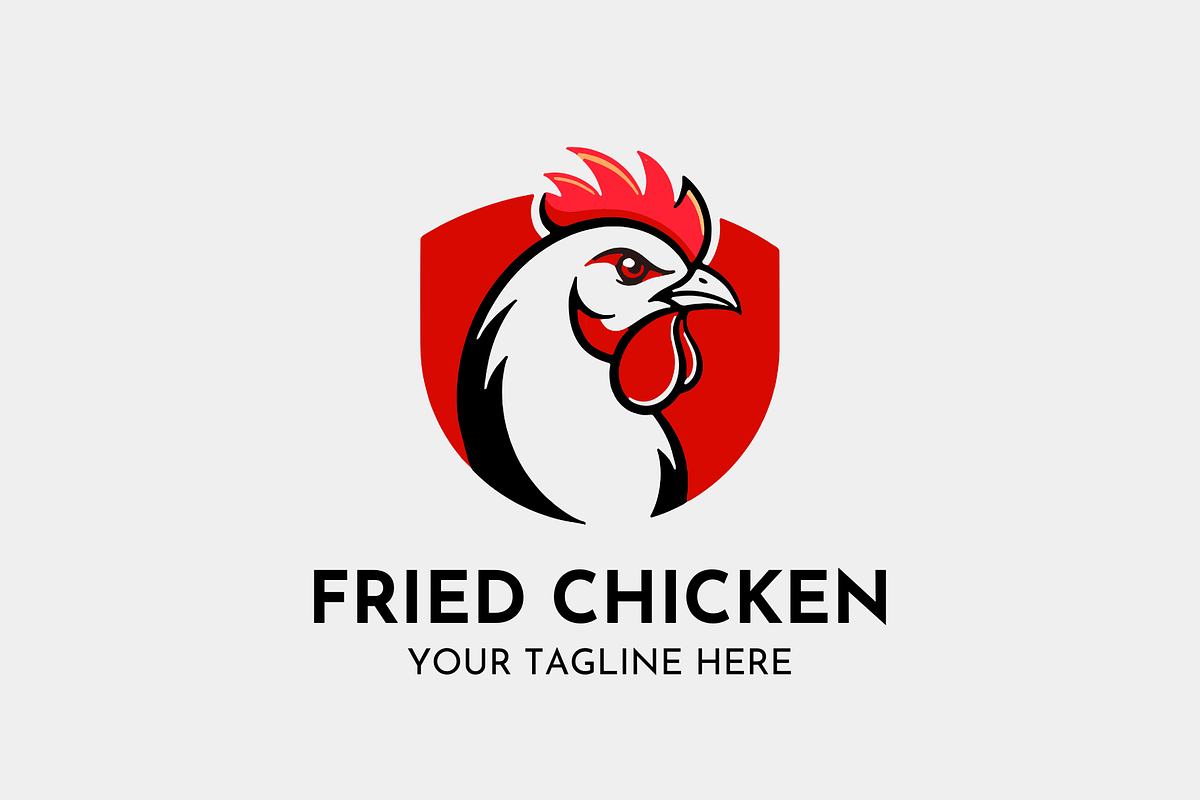 Fried Chicken Rooster Logo Design, a Branding & Logo Template by ...