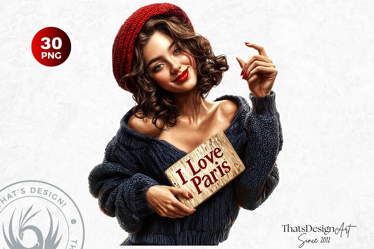 French girls clipart Set, a Person Illustration by ThatsDesignArt (Photo 6 of 10)
