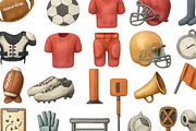 American Football Gear Set, an Object Graphic by RT Studio (Thumbnail 3 of 4)