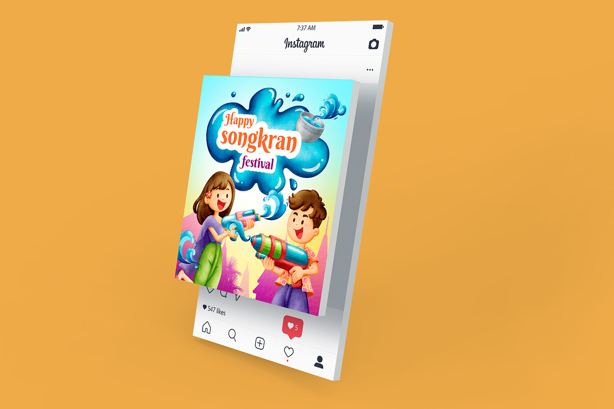 Splash & Smile Songkran Icon, a Person Illustration by CreativeValuation (Photo 14 of 14)