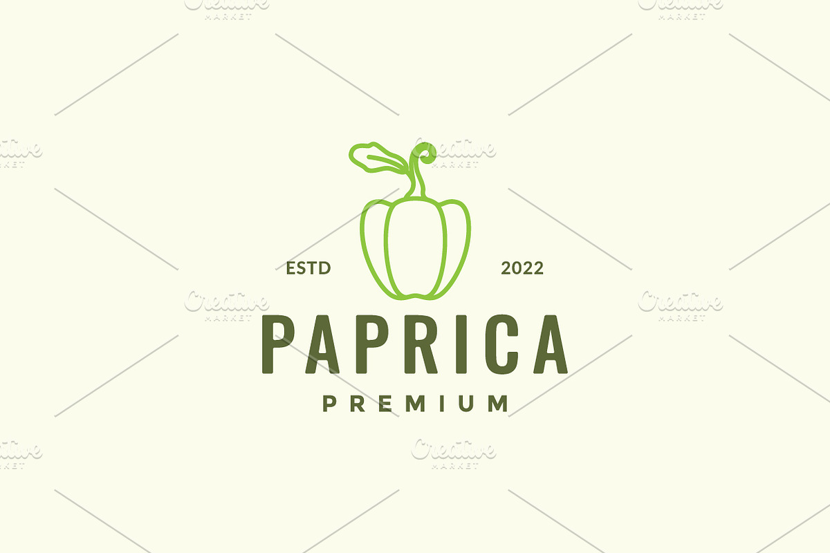 hipster colored paprika logo design, image size:1200x800