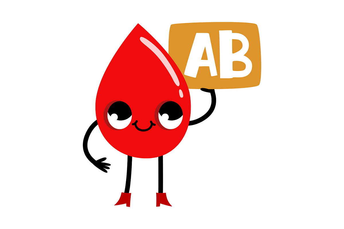 Cute Blood Type Mascot Set, a Healthcare Illustration by the_myro (Photo 3 of 5)