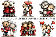 Whimsical Valentine Couple Clipart, an Illustration by OK Design (Thumbnail 2 of 6)