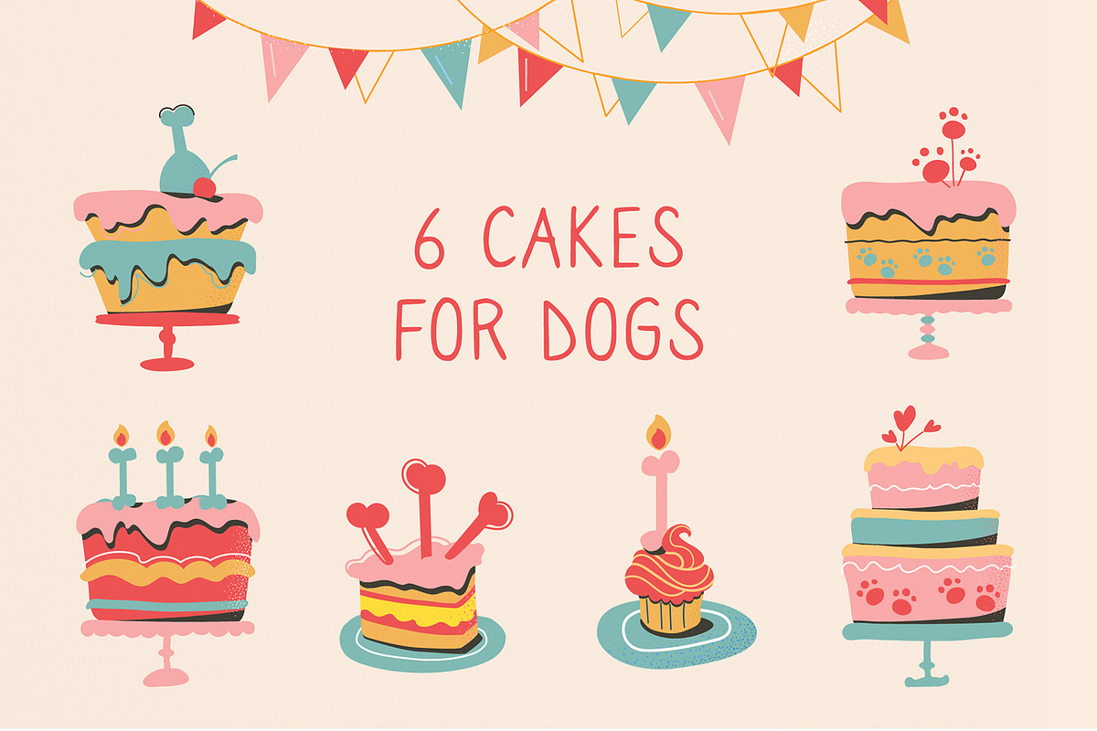 Birthday Party. Festive set of Dogs, an Animal Illustration by Anna Summer (Photo 3 of 10)