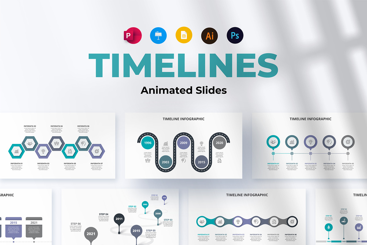 Timelines infographic presentations, a Presentation Template by Abert (Photo 1 of 7)