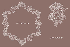 Lace Frames, Ribbons, Cliparts.