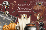 Magical Lemur Halloween Set, an Illustration by IrynaPanashii (Thumbnail 1 of 10)