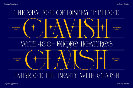 Clavish Display Typeface, a Serif Font by RedyStudio
