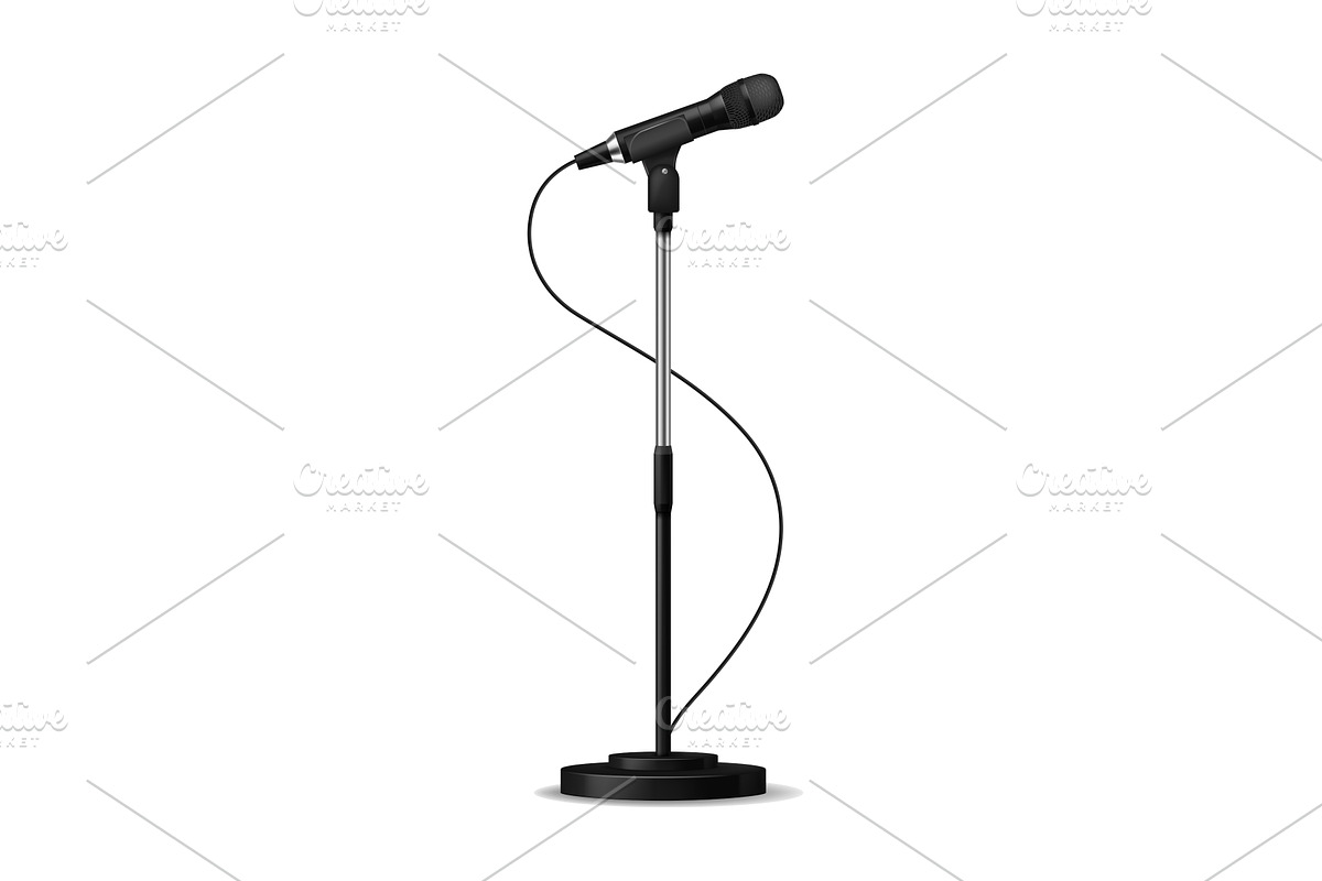 Standing microphone. Realistic stage, an Object Graphic by YummyBuum
