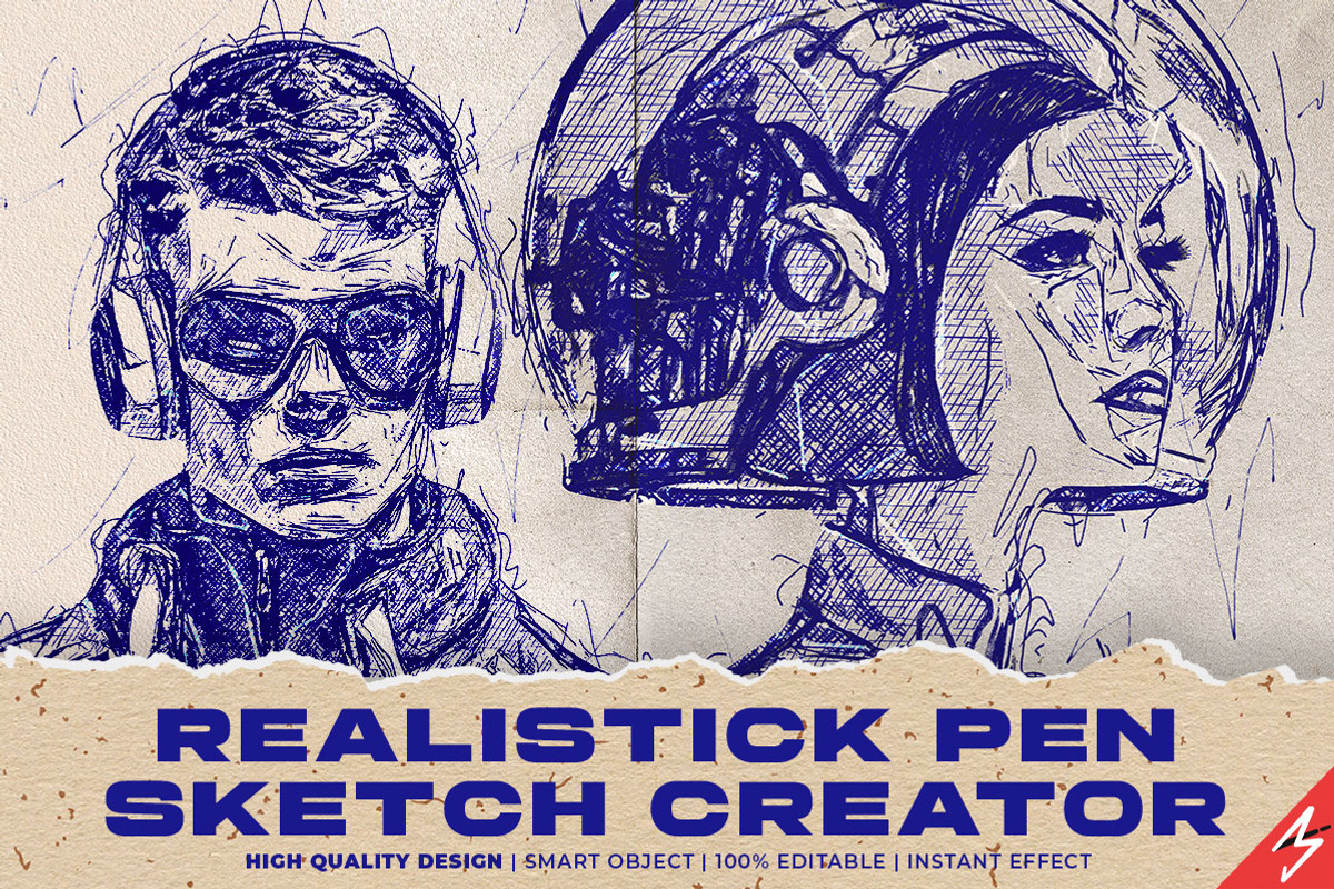 Realistic Pen Sketch Creator, an Action Add-On by Amorjesu.com (Photo 1 of 37)