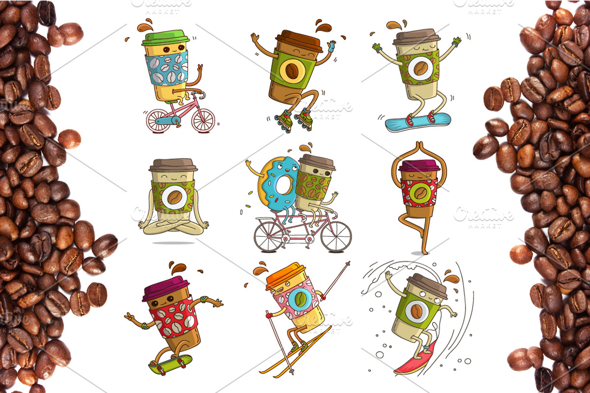 Funny Coffee Cups, a Sport Illustration by chekart (Photo 6 of 6)