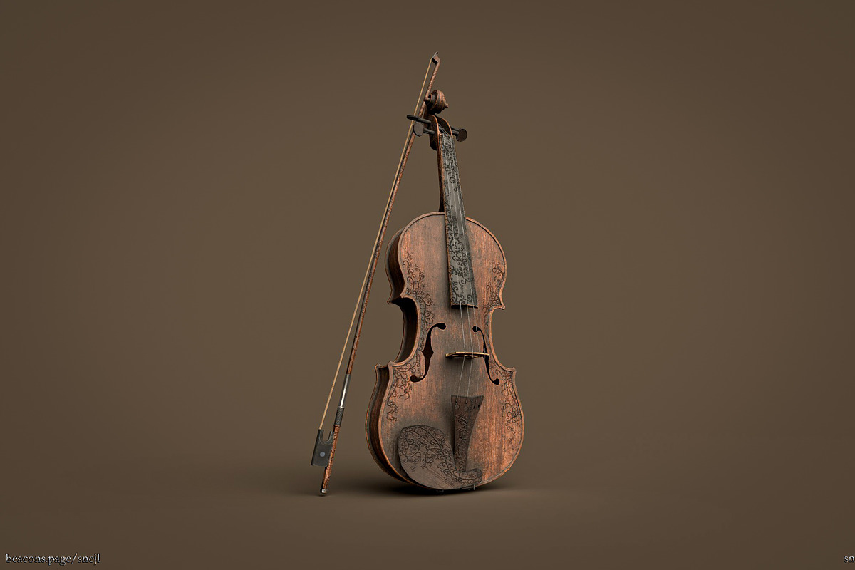 Violin, an Object 3D Model by Snji | 3D Models (Photo 3 of 12)