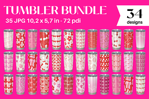 Coquette Tumbler Design Bundle, a Print Template by Art's and patterns