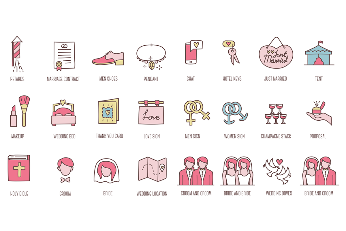 88 Wedding Icons, an Icon by Flat Icons (Photo 4 of 4)