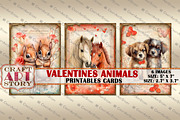 Valentines animals Valentine cards, an Animal Illustration by CraftArtStory (Thumbnail 2 of 3)