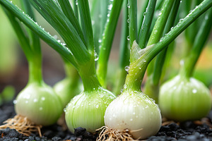Fresh green onions growing, a Food & Drink Photo by MistyDay