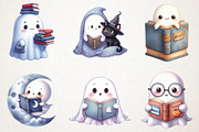 Ghost with Book Clipart, an Illustration by RobertsArt (Thumbnail 3 of 7)