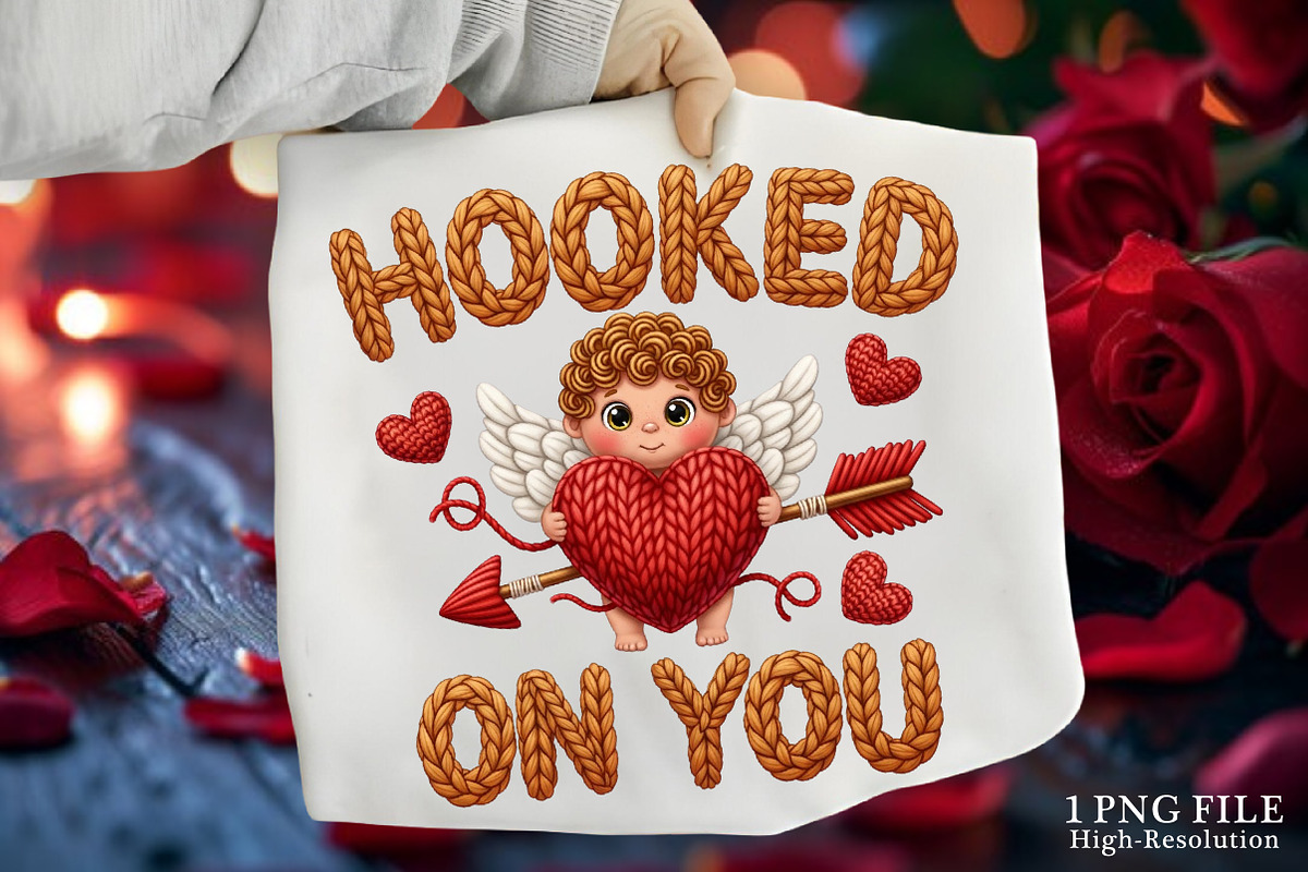 Knitted Hooked Cupid Valentine PNG, an Illustration by Canvas Craft (Photo 1 of 7)