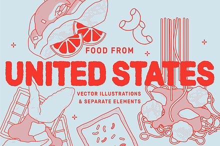 American Food Vector Illustrations