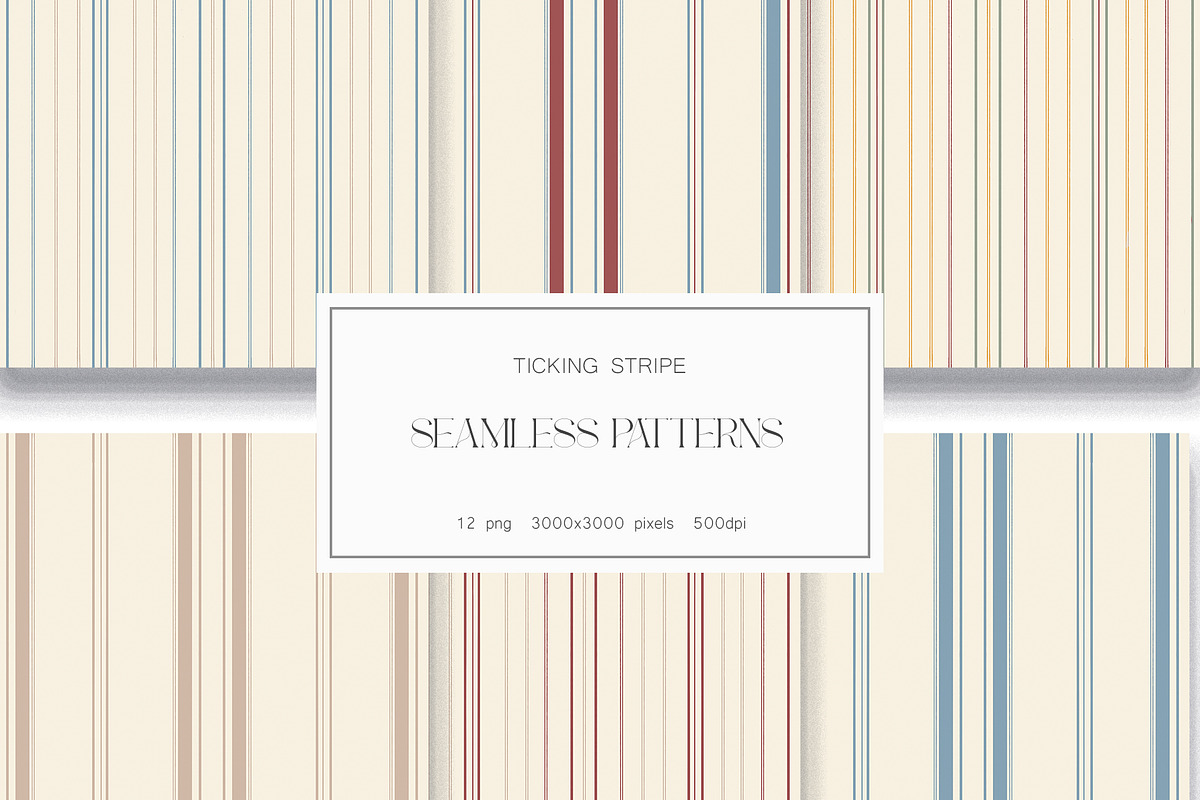 Ticking Stripe Seamless Patterns, a Pattern Graphic by NatalieArtsDenysenko (Photo 1 of 7)