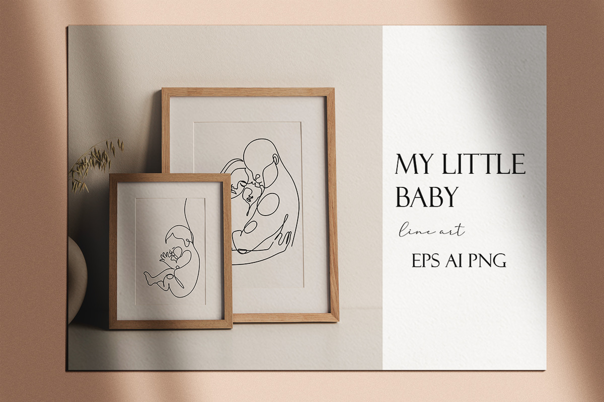 MY LITTLE BABY one line art, a Healthcare Illustration by velychko.ua (Photo 1 of 8)