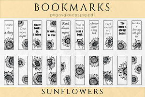 Bookmarks SVG Sunflower Bundle, an Object Graphic by Dervik Art Store