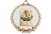 Whimsical Spring Envelope Clipart, an Illustration by DreamArtGraphic (Thumbnail 6 of 8)