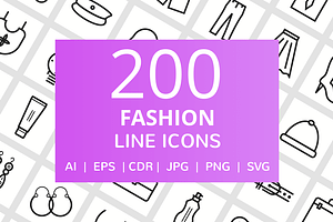 200 Fashion Line Icons