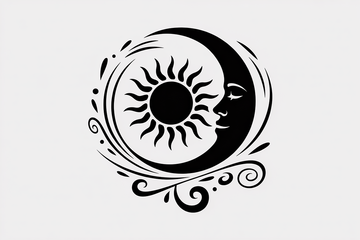 sun and moon surrounded by flowing, an Illustration by Amazin_art (Photo 3 of 25)