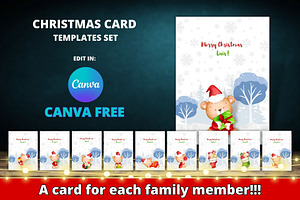Christmas Card Templates Canva Set
