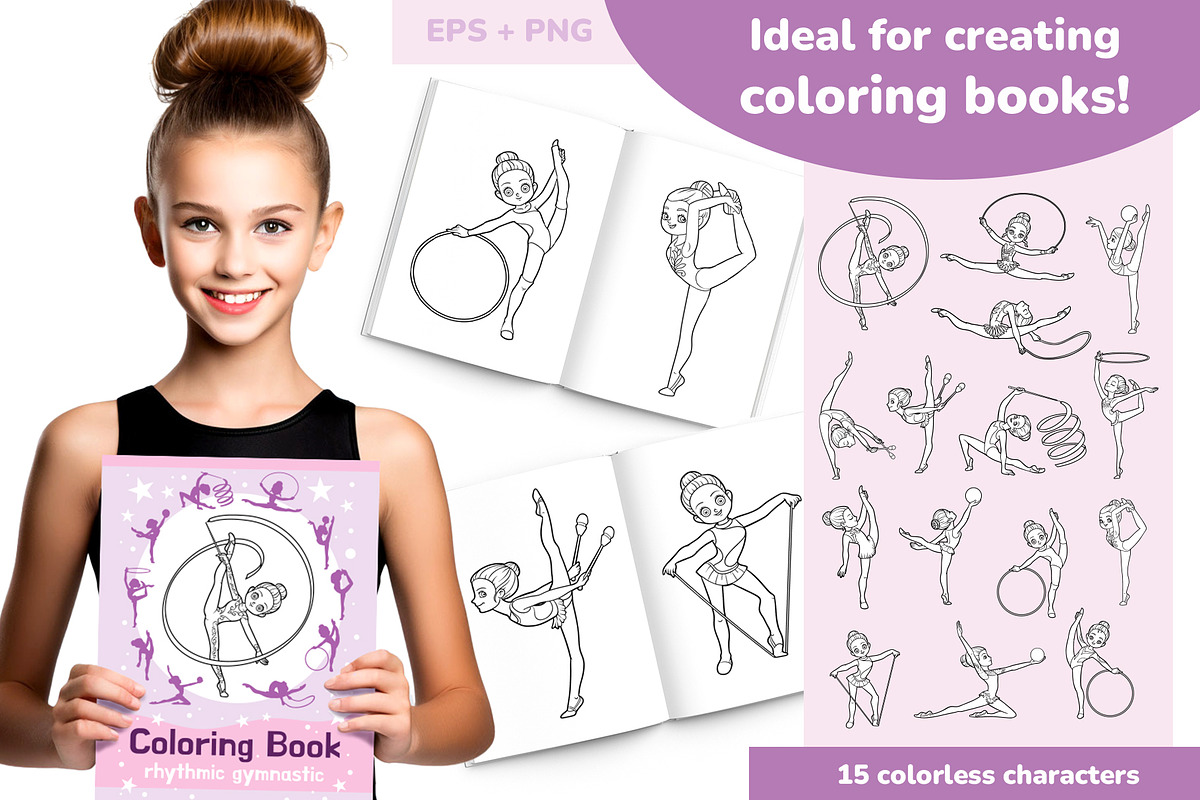 Rhythmic gymnastics characters set, a Sport Illustration by Ksenya Savva (Photo 3 of 10)