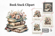 Book Stack Clipart, a Graphic by Artnoy (Thumbnail 1 of 5)