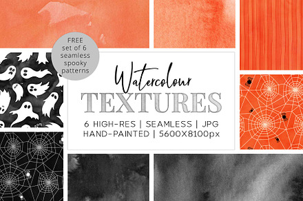 6 Huge Seamless Halloween Textures