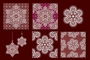 16 Winter Snowflakes Lace Patterns.