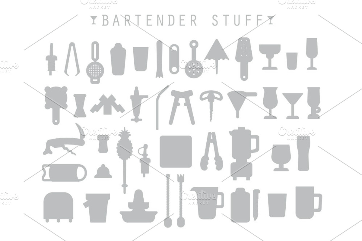Bartender Stuff. EPS - JPEG - PNG, a Food Illustration by WINS Doodle shop (Photo 4 of 4)