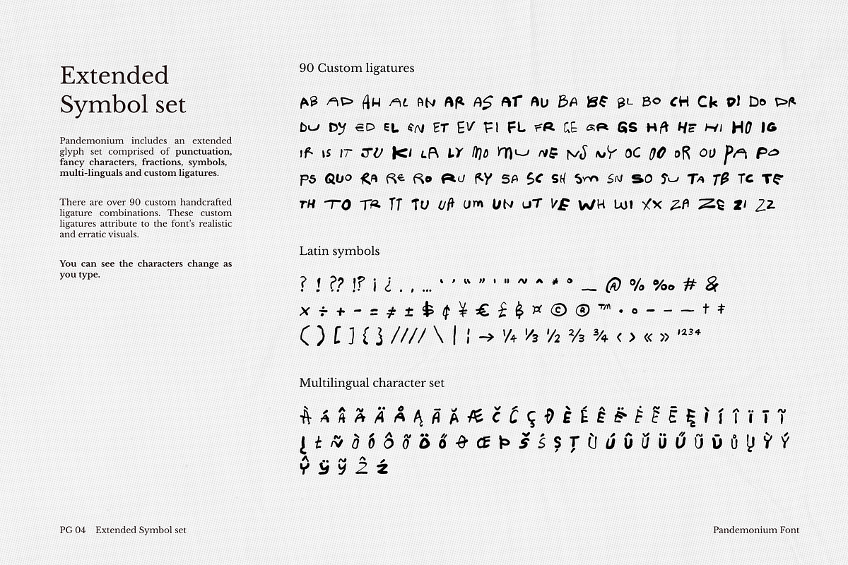 Pandemonium Messy Handwriting Font, a Handwritten Font by TYPEHEIST (Photo 5 of 11)