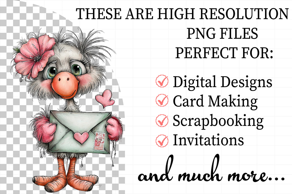 Whimsical Valentine Flamingo PNG Set, an Illustration by Daily.Designs (Photo 2 of 5)