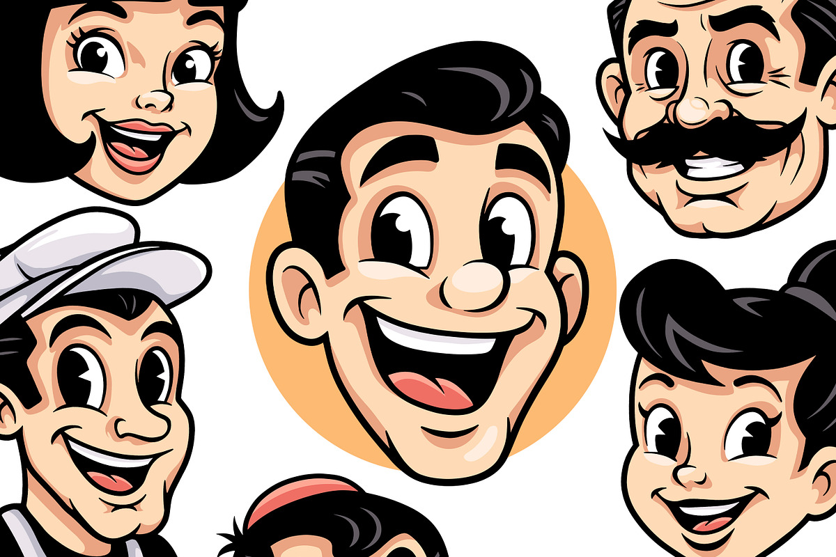 Retro People Avatar Bundle, a Person Illustration by Tekuni (Photo 2 of 12)
